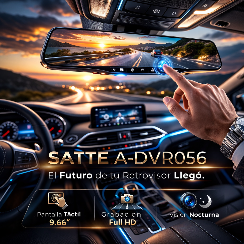 Espejo Retrovisor Satte con Cámara Full HD 1080p